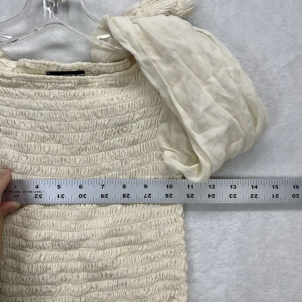 Reformation long sleeve‎ Smocked crop top Womens Small Y2K boho - flaw